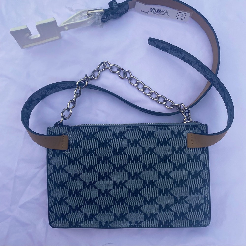 SOLD do not purchase MICHAEL Kors chain belt bag gray logo size medium - Picture 3 of 9